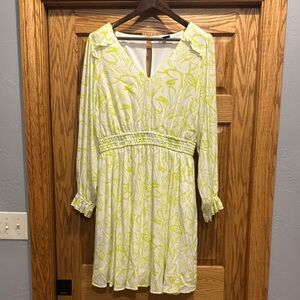 Torrid Yellow Long Sleeve Bishop Sleeve V-neck Sundress